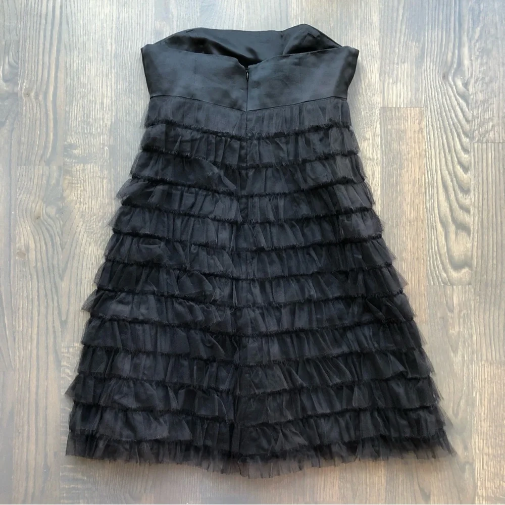 J. Crew Black Strapless Dress w/ Layers of Tuille - Picture 4 of 10